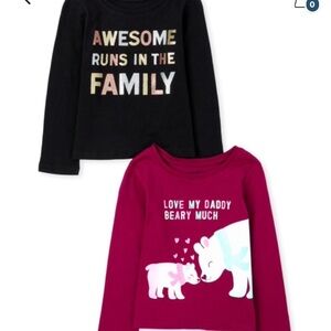 2 pack long sleeve graphic baby girl shirts
